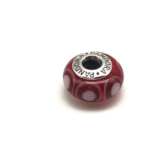 Pandora Red Murano Glass Stepping Stones Charm - Picture 3 of 5